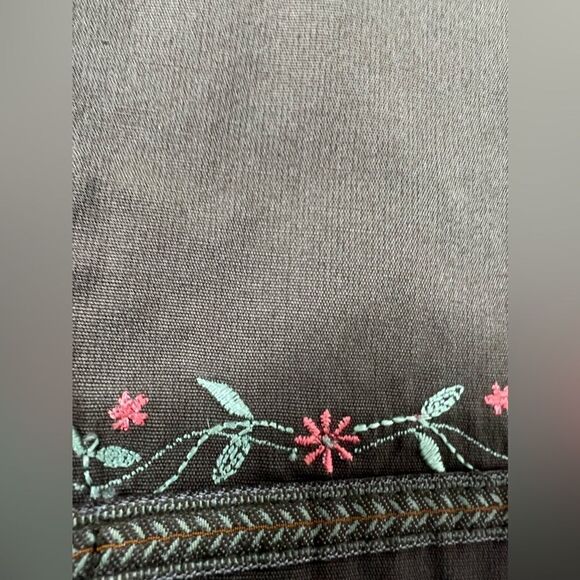PARA Y2K Vintage Gasoline Embroidered Capri Cotton Bohemian Size 12 - Picture 5 of 14